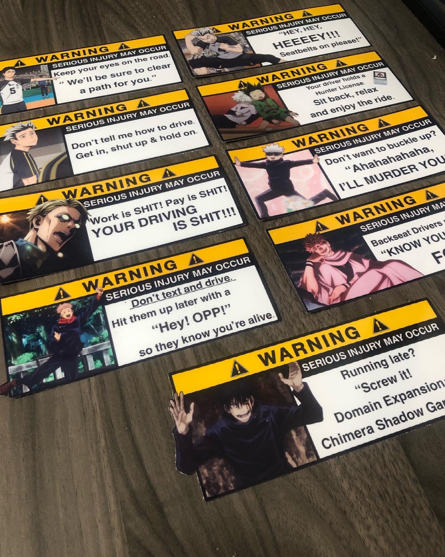 Anime Warning Signs Stickers for Sale